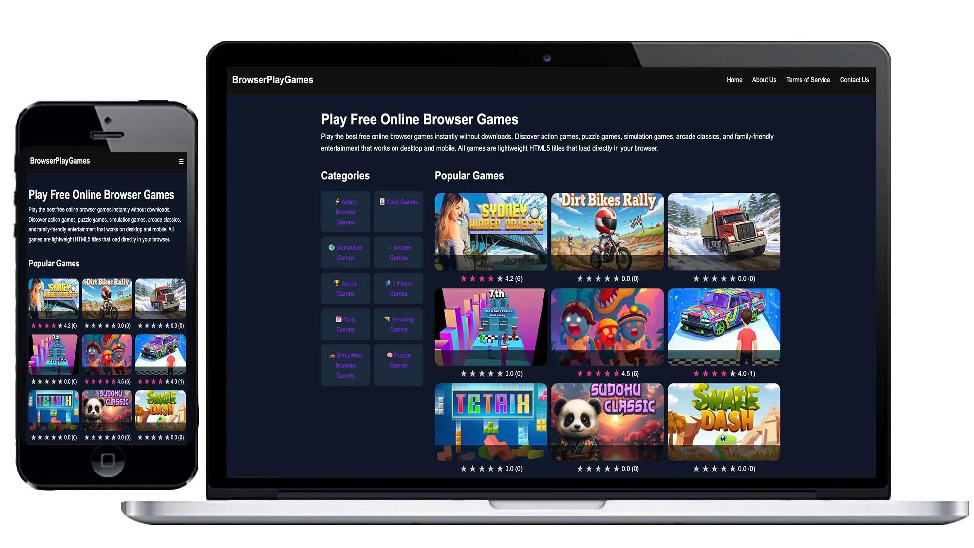 Browser Play Games custom WordPress gaming portal
